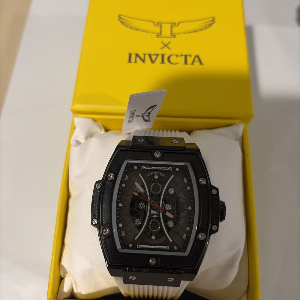 Invicta 69844 S1 Rally I 50mm Skeleton Dial Black White Quartz Men’s Watch New